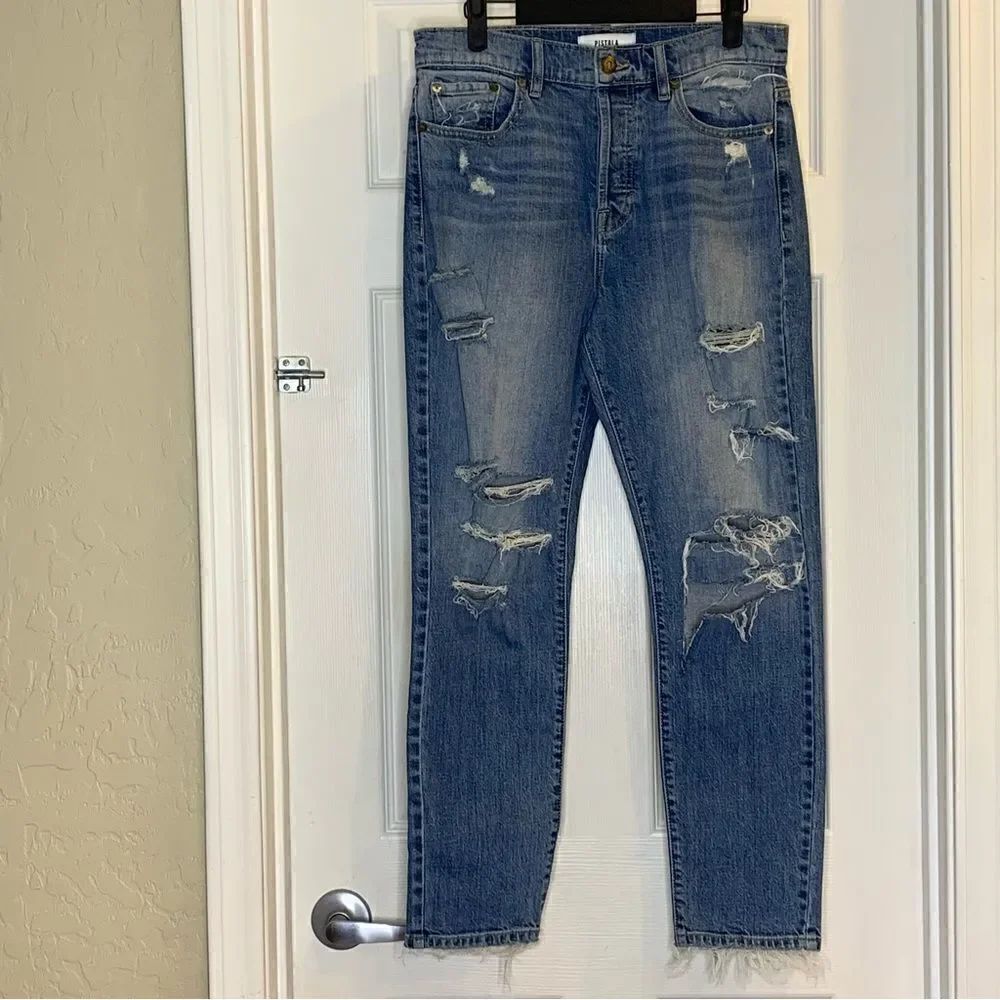Pistola Distressed Button Fly High Rise Jeans Size 28